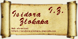 Isidora Zlokapa vizit kartica